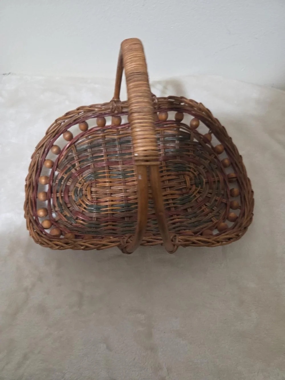 Woven Decorative Basket with Handle - Natural Brown